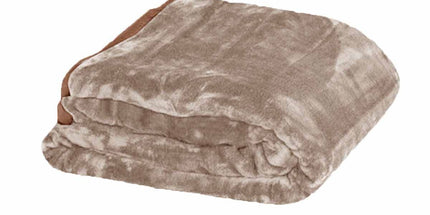 750gsm 3.5kg Double Layer Faux Mink Blanket Queen 200x240 cm Latte