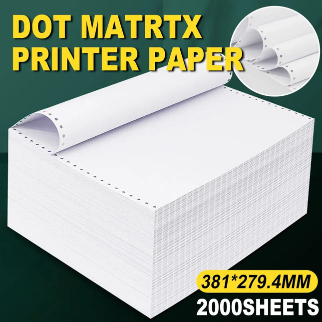 2000 Sheets Dot Matrix Printer Paper 1 Ply A3 Invoice Report Form Printing
