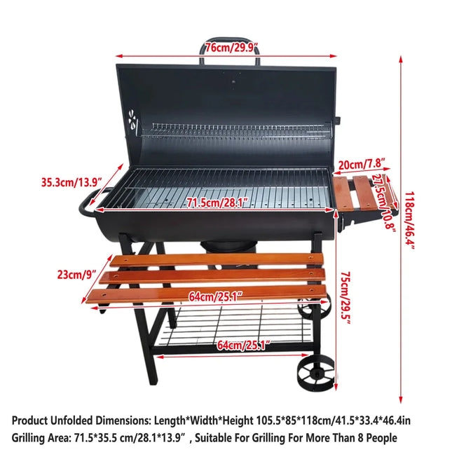 Barbecue Grill Portable Outdoor BBQ Rack Detachable Stand For Garden Picnic Use
