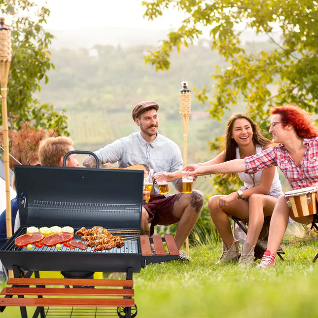 Barbecue Grill Portable Outdoor BBQ Rack Detachable Stand For Garden Picnic Use