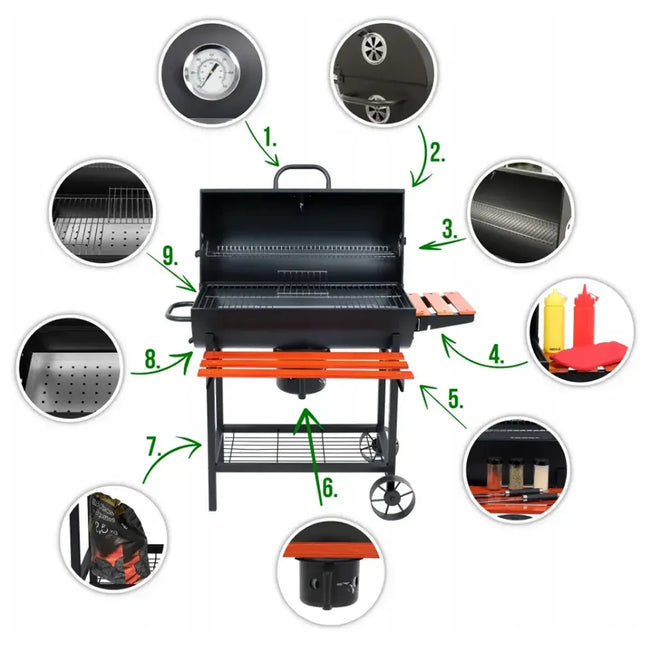 Barbecue Grill Portable Outdoor BBQ Rack Detachable Stand For Garden Picnic Use