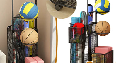 Home Sports Equipment Storage Rack for Mats Balls Sports Equipment Sturdy