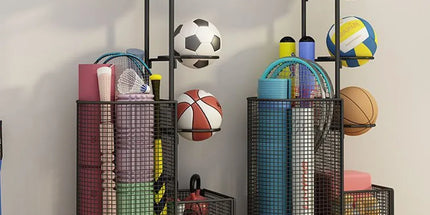 Home Sports Equipment Storage Rack for Mats Balls Sports Equipment Sturdy