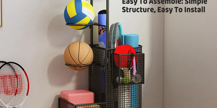 Home Sports Equipment Storage Rack for Mats Balls Sports Equipment Sturdy