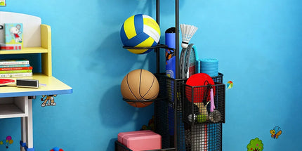 Home Sports Equipment Storage Rack for Mats Balls Sports Equipment Sturdy