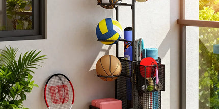 Home Sports Equipment Storage Rack for Mats Balls Sports Equipment Sturdy