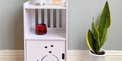 Home Storage Cabinet Nightstand with Drawer and Shelf for Bedroom Living Room