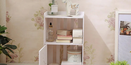 Home Storage Cabinet Nightstand with Drawer and Shelf for Bedroom Living Room