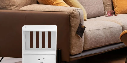 Home Storage Cabinet Nightstand with Drawer and Shelf for Bedroom Living Room