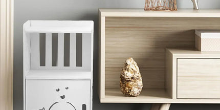 Home Storage Cabinet Nightstand with Drawer and Shelf for Bedroom Living Room