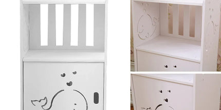 Home Storage Cabinet Nightstand with Drawer and Shelf for Bedroom Living Room