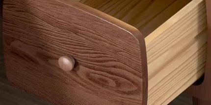 Wood Mini Bedside Table with Drawer and Shelf Compact Space Saving