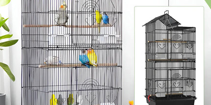 Parrot Cage Large Size Bird Cage Luxury Villa Style Metal Aviary for Pet Indoor