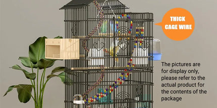 Parrot Cage Large Size Bird Cage Luxury Villa Style Metal Aviary for Pet Indoor