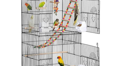 Parrot Cage Large Size Bird Cage Luxury Villa Style Metal Aviary for Pet Indoor