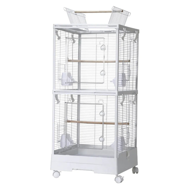 Bird Cage Double Layer Metal Villa Large Size Aviary House for Parrot Pet Indoor