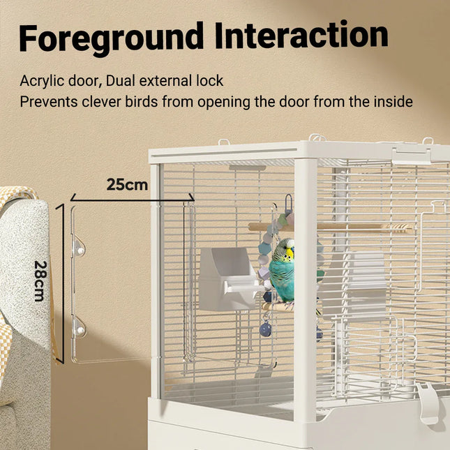 Bird Cage Double Layer Metal Villa Large Size Aviary House for Parrot Pet Indoor