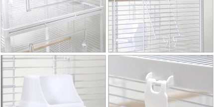 Bird Cage Double Layer Metal Villa Large Size Aviary House for Parrot Pet Indoor