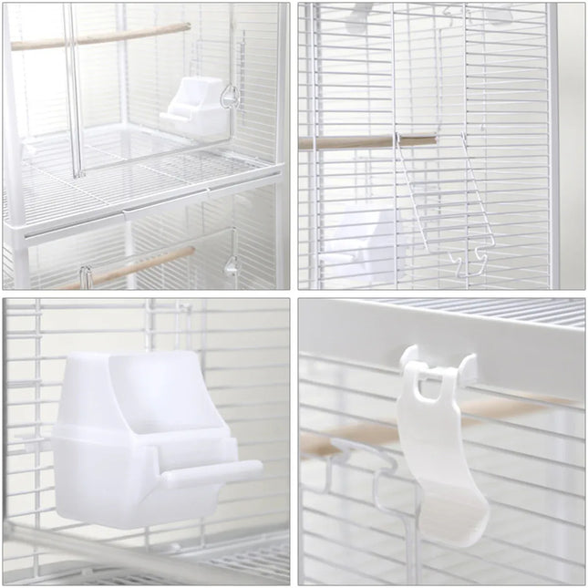 Bird Cage Double Layer Metal Villa Large Size Aviary House for Parrot Pet Indoor