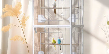 Bird Cage Double Layer Metal Villa Large Size Aviary House for Parrot Pet Indoor