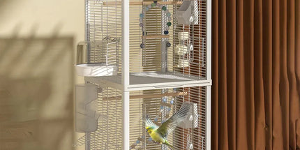 Bird Cage Double Layer Metal Villa Large Size Aviary House for Parrot Pet Indoor