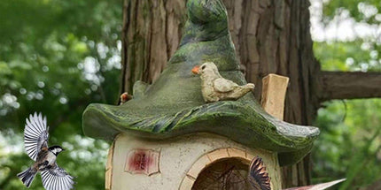 Cartoon Hanging Birdhouse Cozy Nest Resin Garden Outdoor Tree Patio Decor
