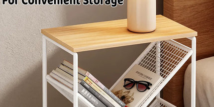 Mobile Wheeled Small Bookshelf Floor Storage Rack for Home Office Storage