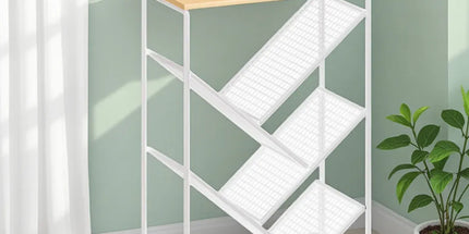 Mobile Wheeled Small Bookshelf Floor Storage Rack for Home Office Storage