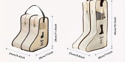 4PCS Beige Travel Shoe Bag Home Boot Storage Visual Dustproof Long Short Covers