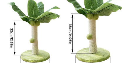 Cat Scratching Coconut Tree Kitten Post Sisal Covered Scratcher Pole Toy 32/38cm - S