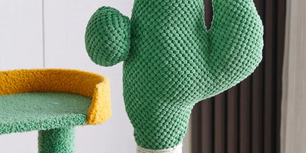 Cactus Shape Cat Tree Climbing Tower Scratching Board Nest for Kitten Play Rest