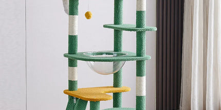 Cactus Shape Cat Tree Climbing Tower Scratching Board Nest for Kitten Play Rest