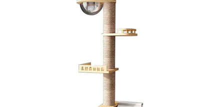 Cat Toy Cat Climbing Frame Floor Standing Multi Functional Cat Tree Pet Furniture - Cat Tree with Bowl