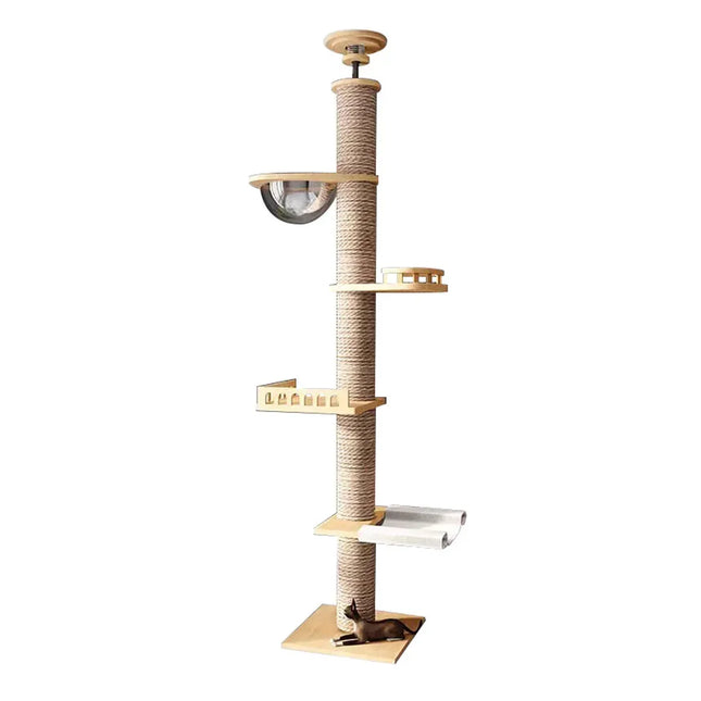 Cat Toy Cat Climbing Frame Floor Standing Multi Functional Cat Tree Pet Furniture - Cat Tree with Bowl