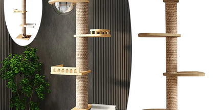 Cat Toy Cat Climbing Frame Floor Standing Multi Functional Cat Tree Pet Furniture - Cat Tree with Bowl