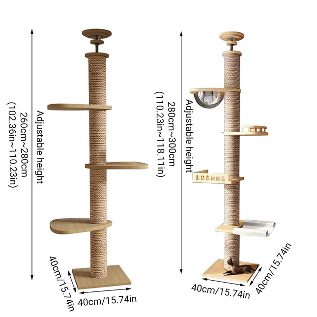 Cat Toy Cat Climbing Frame Floor Standing Multi Functional Cat Tree Pet Furniture - Cat Tree with Bowl