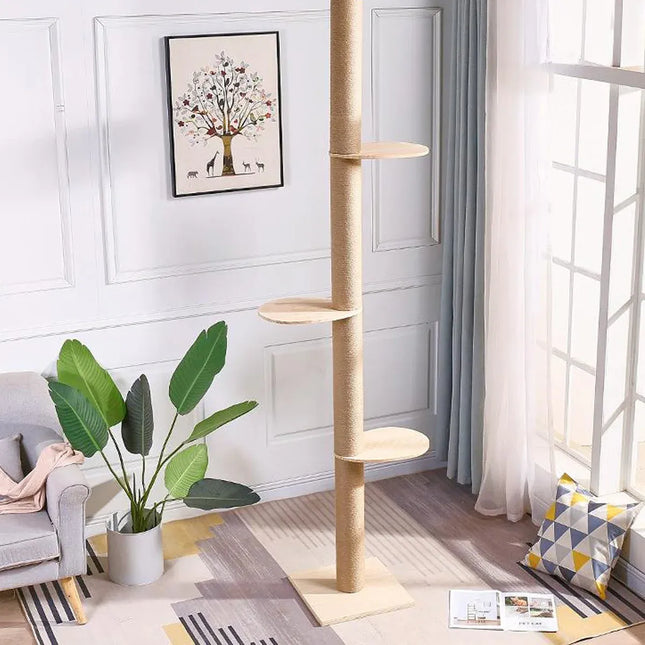 Cat Toy Cat Climbing Frame Floor Standing Multi Functional Cat Tree Pet Furniture - Cat Tree with Bowl