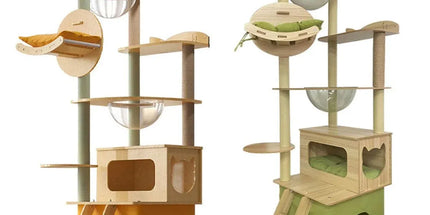 Multi Functional Cat Climbing Tree Tower Stand House Furniture Activity Center - Green