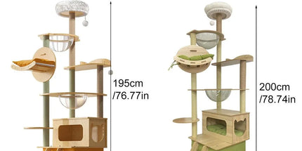Multi Functional Cat Climbing Tree Tower Stand House Furniture Activity Center - Green