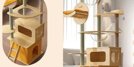 Multi Functional Cat Climbing Tree Tower Stand House Furniture Activity Center - Green