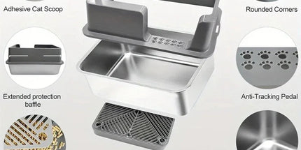 5-Piece Grey Cat Litter Box Set Tyack eCommerce Solutions