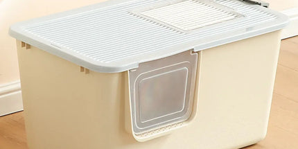 Cat Litter Box Large Semi Milk Coffee Colour Toilet High Sided Odour Control