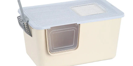 Cat Litter Box Large Semi Milk Coffee Colour Toilet High Sided Odour Control