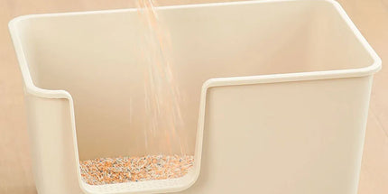 Cat Litter Box Large Semi Milk Coffee Colour Toilet High Sided Odour Control