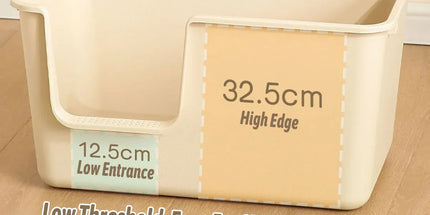 Cat Litter Box Large Semi Milk Coffee Colour Toilet High Sided Odour Control