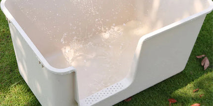 Cat Litter Box Large Semi Milk Coffee Colour Toilet High Sided Odour Control