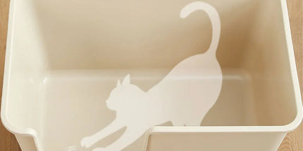 Cat Litter Box Large Semi Milk Coffee Colour Toilet High Sided Odour Control