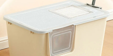 Cat Litter Box Large Semi Milk Coffee Colour Toilet High Sided Odour Control