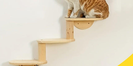 Solid Wood Wall Mounted Cat Climbing Tree Rack Platform Space Capsule Bed Shelf