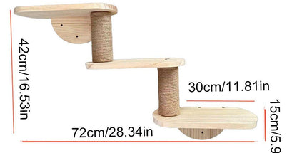 Solid Wood Wall Mounted Cat Climbing Tree Rack Platform Space Capsule Bed Shelf